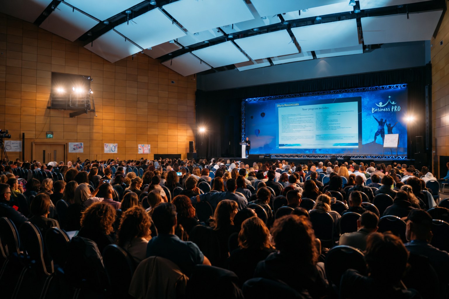 Pubblico e palco durante un evento